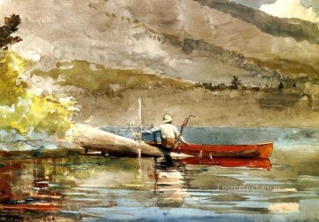  roja Obras - La canoa roja2 Winslow Homer acuarela